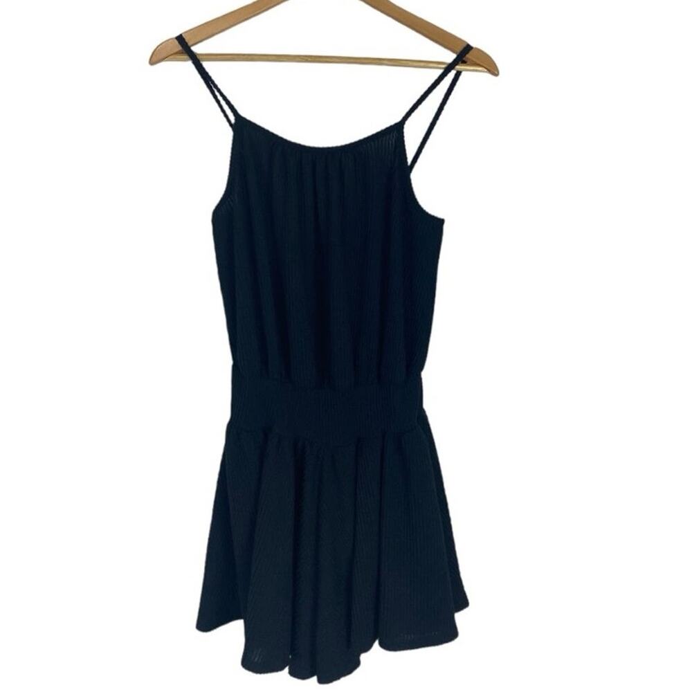 Women's Short Black Ribbed Romper by Blumin, Size Small